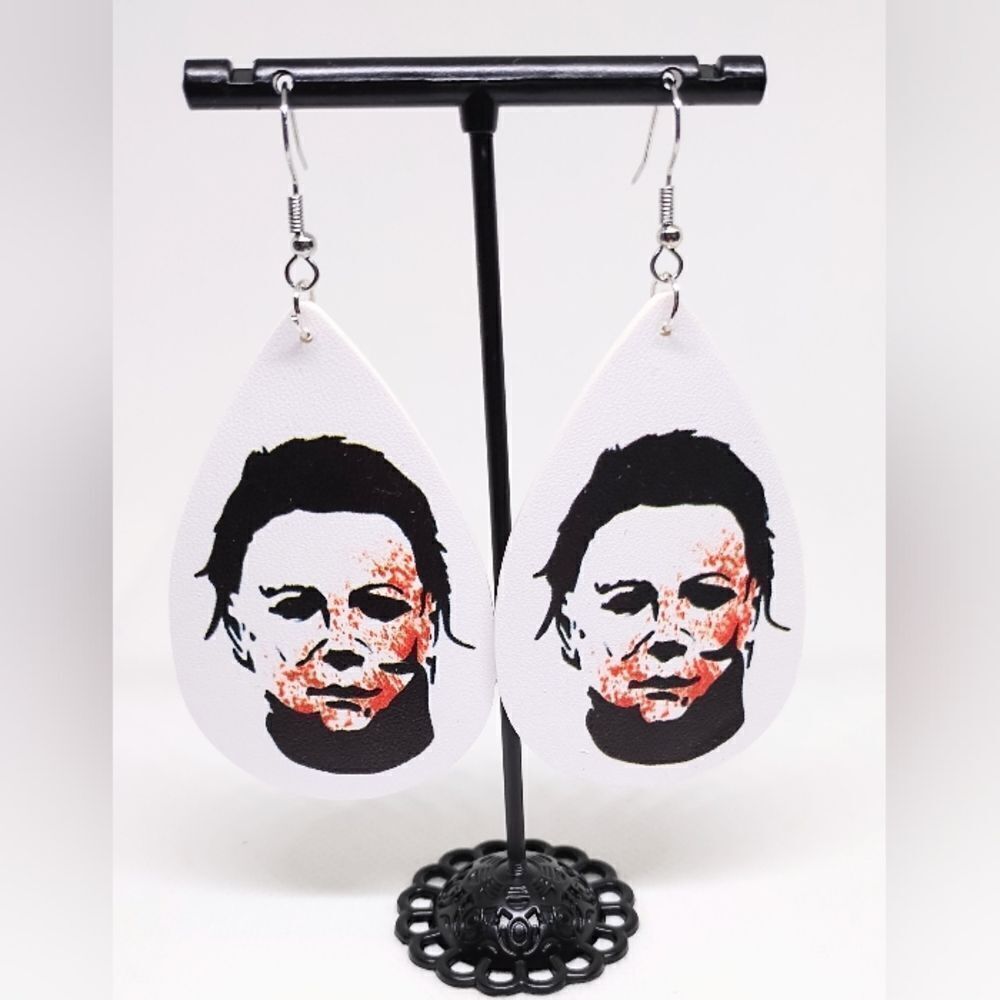 Halloween earrings‎ faux leather new e54